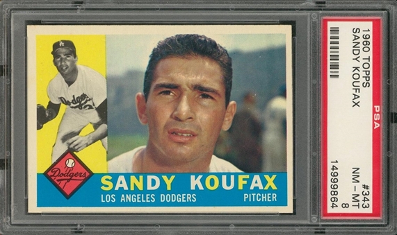 1960 Topps #343 Sandy Koufax – PSA NM-MT 8